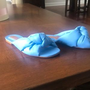 Light blue flat sandals size 6